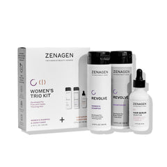 Zenagen Revolve Women's Shampoo bottle for gentle cleanse of fine, thinning hair.