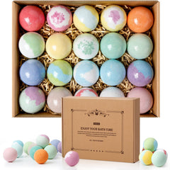 ZenBombs bath bombs set features 10 scents in gift-ready packaging for easy gifting.