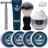 ZENNUTT shaving soap pack variety with citrus and sandalwood scents for daily grooming.