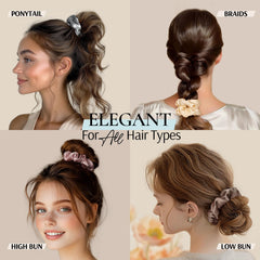 Zenssia silk scrunchie all-hair-types supports various textures with smooth glide.