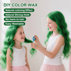 ZENTANMEI hair color wax applied to a child's hair for fun Halloween colors