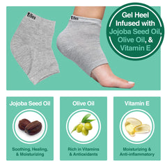 ZenToes gel-lined heel infused with jojoba, olive oil and vitamin E for deep moisturization.