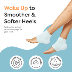 Gel-lined heel detail from ZenToes socks delivers comforting moisturization.