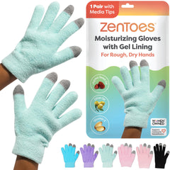 ZenToes Moisturizing Gloves gel lining close-up showing deep hydration for dry hands.