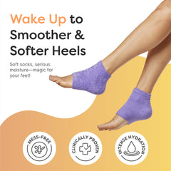 ZenToes Moisturizing Socks gel-lined heel provides overnight moisture while you sleep.