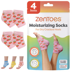 ZenToes Moisturizing Socks open-toe design delivers overnight hydration for dry heels.