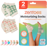 ZenToes moisturizing socks with open-toe design for overnight heel hydration.