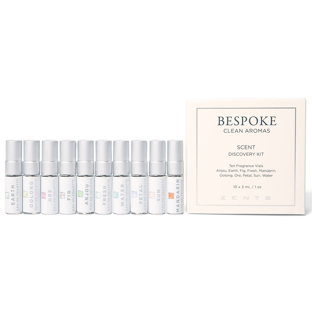 Zents fragrance sampler gift set with 10 mini vials for convenient scent discovery.