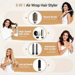 Zephyrluxe air wrap curling attachments in action for smooth, even curls.