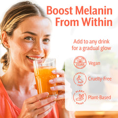 Zeria Tanning Drops mixed into water creates a gradual sunless tan.