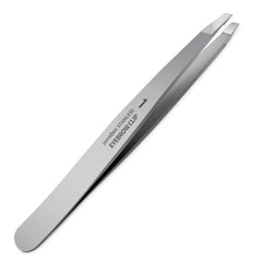 ZERNBER stainless steel precision eyebrow tweezers flat front view for precise shaping