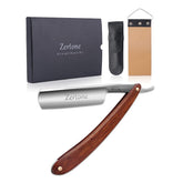 Zertone straight razor natural mahogany scale offers ergonomic grip and premium feel