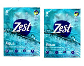 Zest Aqua Bar Soap 16-count package on shelf shows value for daily cleansing.