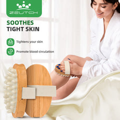 Zeutch dry face brush soft-bristles close-up demonstrates gentle facial exfoliation
