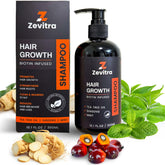Zevitra Hair Growth Shampoo bottle pump for convenient daily use.