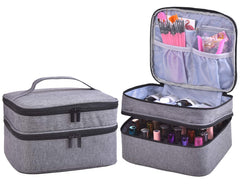 ZFZGFRCS nail polish organizer front view with travel-ready handle for easy transport