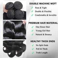 ZGGTL Brazilian body wave weave detail highlights smooth texture.