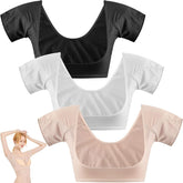Zhanmai sweat pads wear-test white demonstrate comfortable fit and strong absorption.