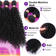 ZHENLISI Afro Kinky Curly quick weave bundles 18 inches for layered styling