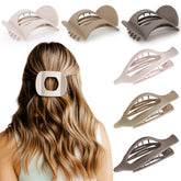 ZHENSILK large flat claw clip closeup with matte finish for secure all-day hold.