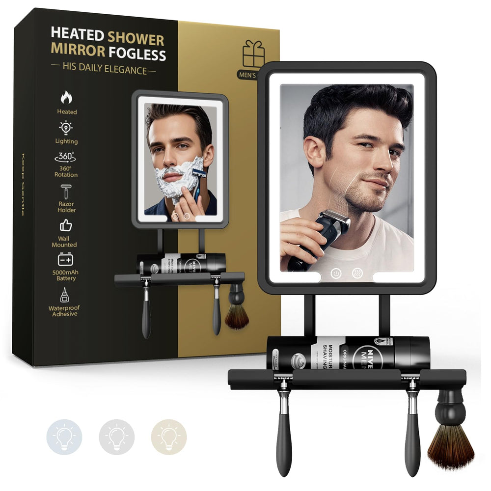 ZHENYEMEI shower mirror heated fogless design for clear morning shaving