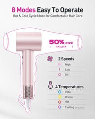 Zibtes 8-modes temperature control with NFT sensor protects hair