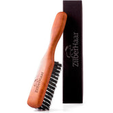ZilberHaar beard brush with wood handle distributes oil evenly for grooming.