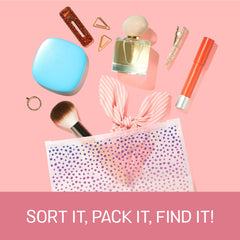 Ziploc purse organizer bag helps tidy items inside handbags and drawers.