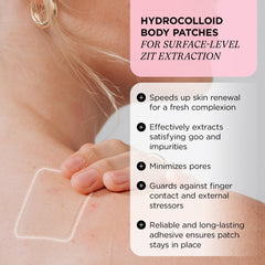 ZitSticka Goo Getter body patch on a zit demonstrating discreet coverage for body blemishes.
