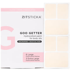 ZitSticka Goo Getter face closeup patch protecting a surface zit and promoting clean healing.