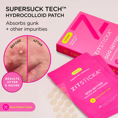 ZitSticka GOO GETTER hydrocolloid technology patch sealing moisture