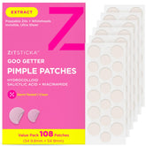ZitSticka Goo Getter patch closeup on face for quick blemish care.
