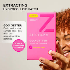 ZitSticka Goo Getter patch on body targeting a blemish discreetly.