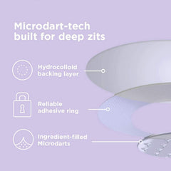 ZitSticka Hyperfade microdart patch dissolving, delivering ingredients for smoother, clearer skin.
