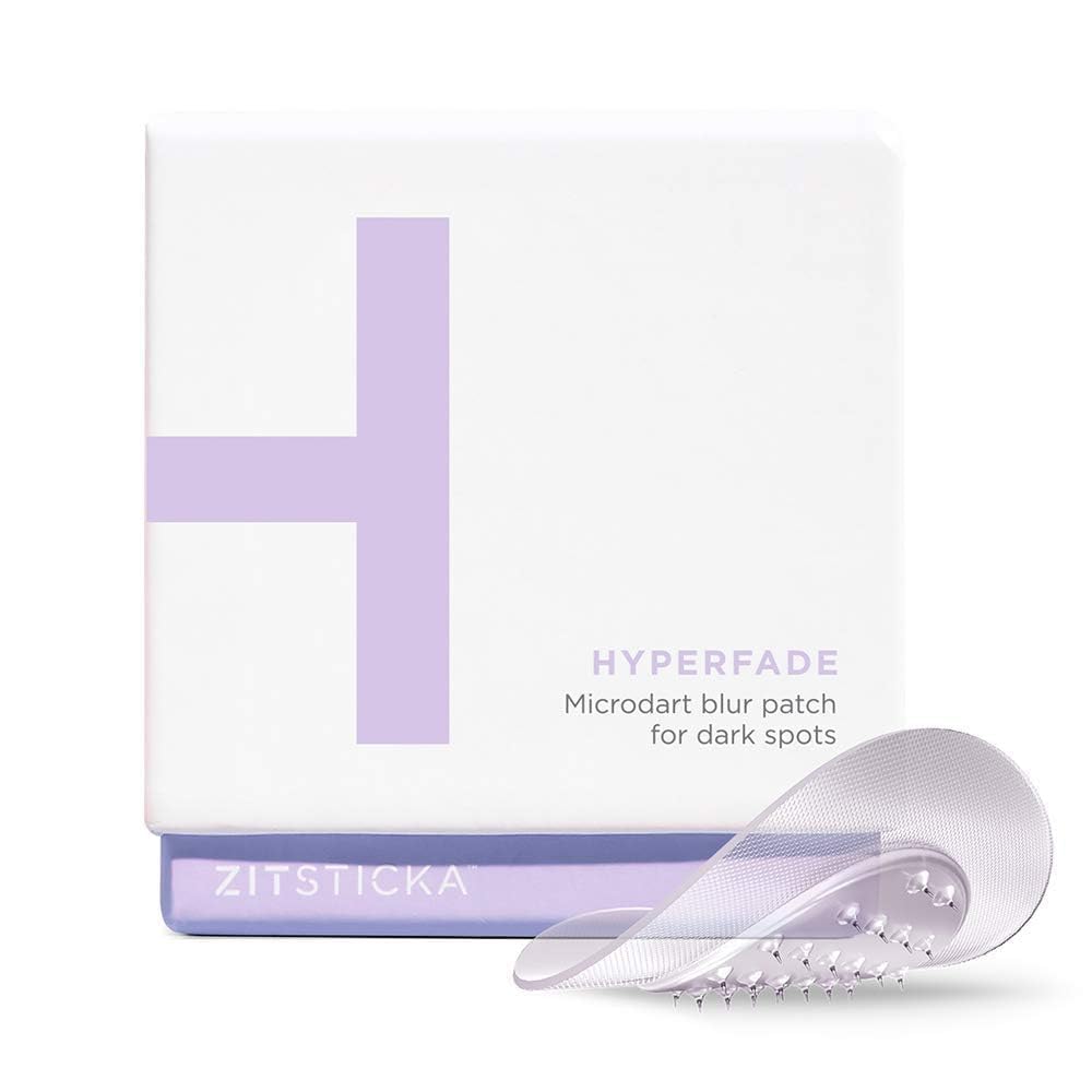 ZitSticka Hyperfade patch being applied for targeted hydration and even skin tone.
