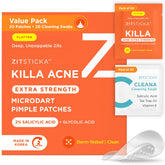 ZitSticka KILLA extra-strength patches on face delivering rapid actives to a zit.