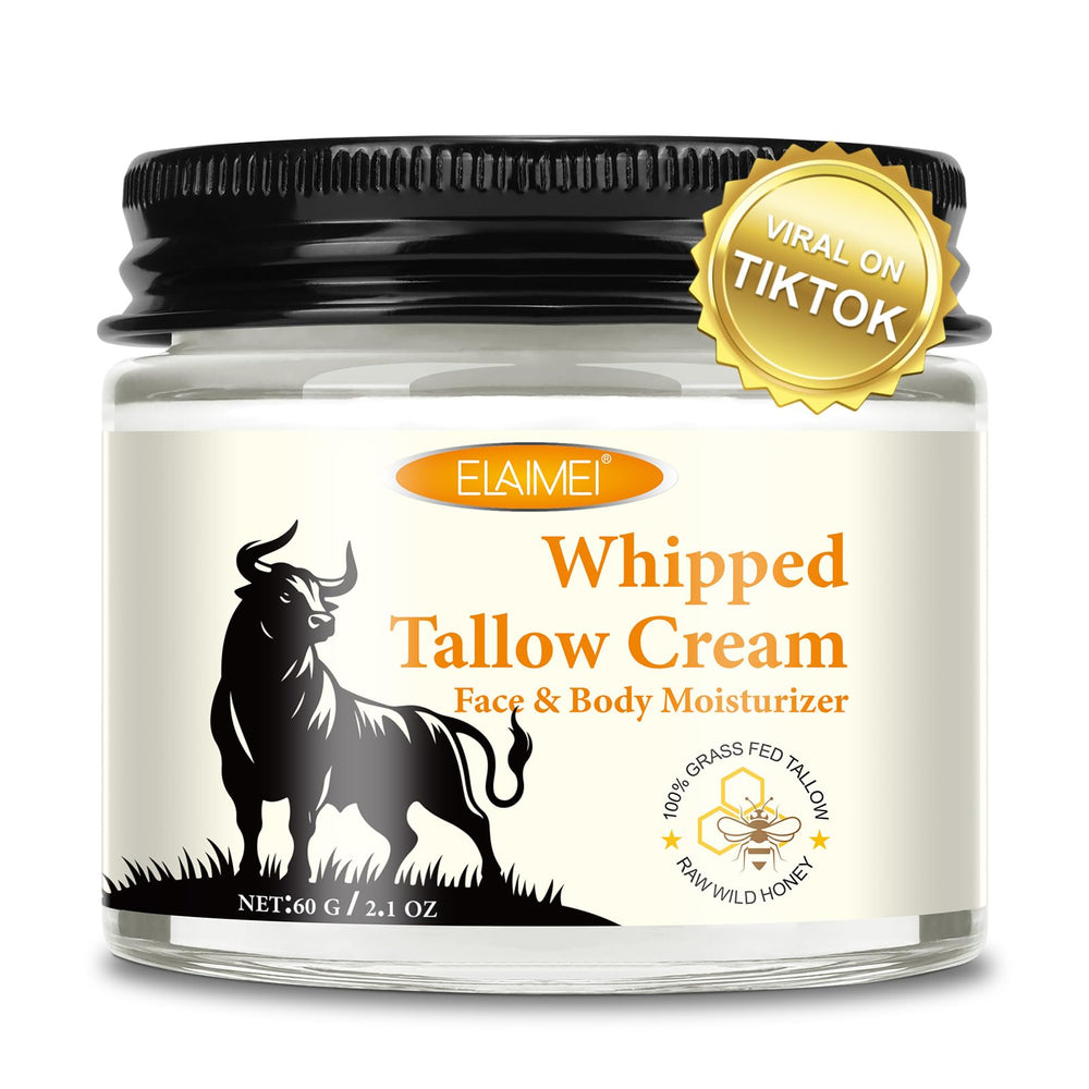 ZIXAOK Grass-Fed Tallow & Raw Honey Balm jar on a vanity promotes deep hydration.
