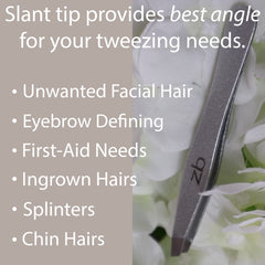 Zizzili Basics tweezers precision-aligned tips grip hairs at the root
