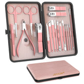 ZIZZON 18-in-1 manicure set with the case open for travel-ready organization.