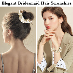 Zkptops silk satin scrunchie soft gold color ideal for daily wear