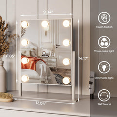 ZL ZELing vanity mirror detachable 10x magnifier for precise eyeliner and mascara.