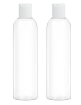 ZLEVEAYN 2-pack 8oz clear bottles with disc caps, front view for easy dispensing.
