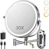 ZLOKLA 9-inch wall-mounted mirror front view for precise makeup application with 1x magnification