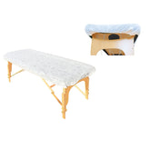 ZMDREAM disposable fitted massage-table-sheets white pack close-up highlighting hygienic single-use convenience