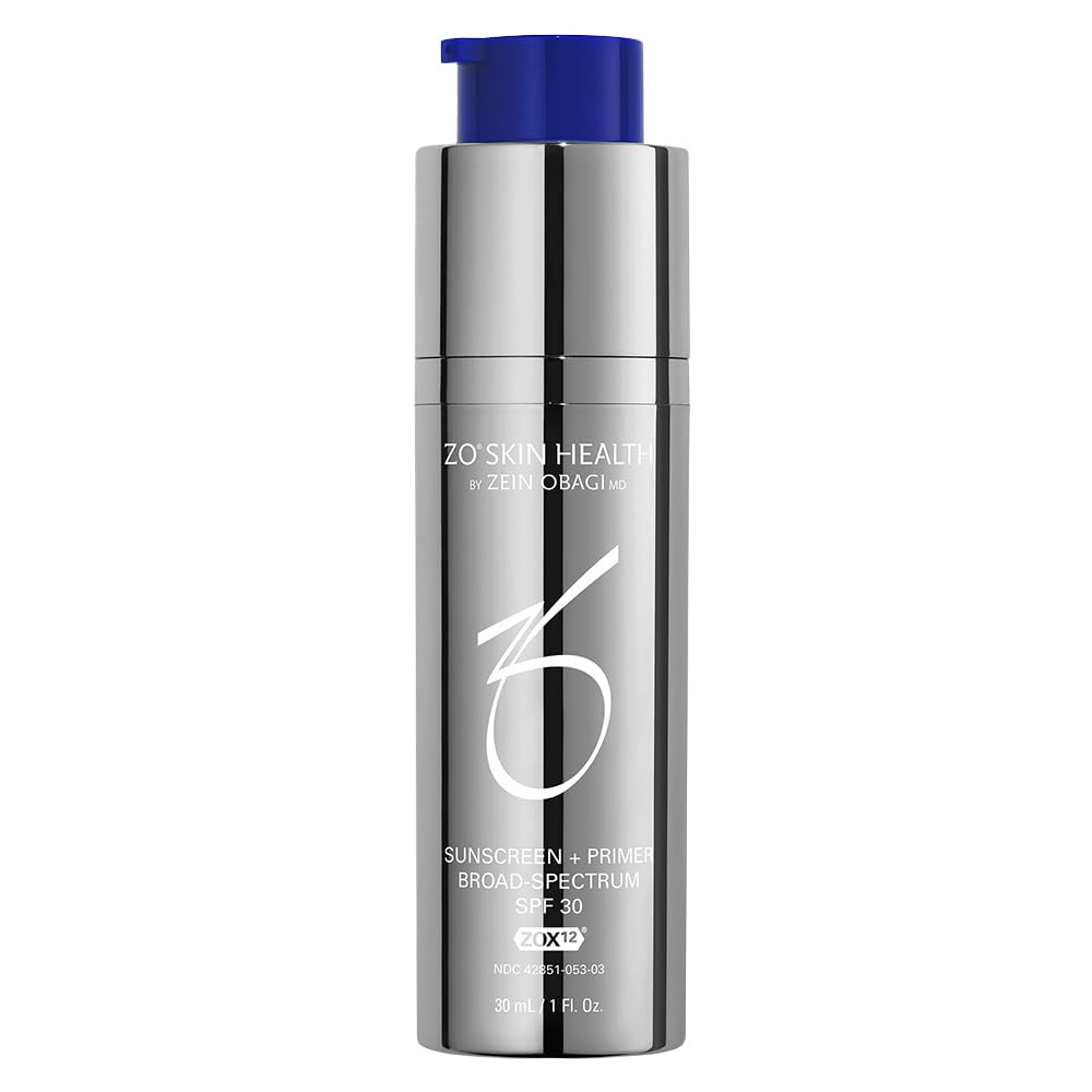 ZO Skin Health Sunscreen Primer SPF 30 bottle for daily protection and smooth priming