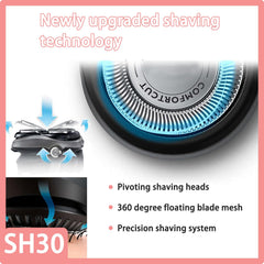 Zoasod SH30 360-degree design delivers full-coverage shaving.