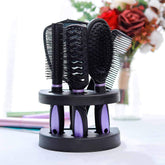 Zoestar 5Pcs Hair Brush Set purple full view, versatile grooming for all hair types