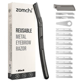 ZOMCHI dermaplaning tool with matte black handle offering precise exfoliation and peach fuzz removal