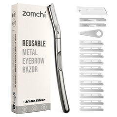 ZOMCHI dermaplaning tool handle in matte silver offers precise at-home facial grooming