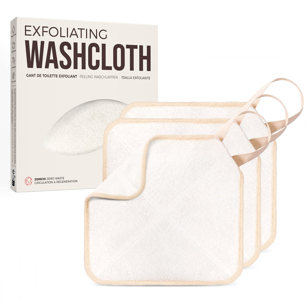 ZOMCHI Exfoliating Washcloth dual-sided for face and body offers a refreshing cleanse.